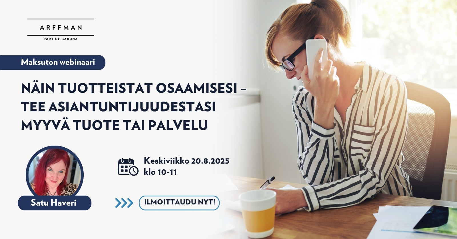 Maksuton webinaari: Näin tuotteistat osaamisesi – tee asiantuntijuudestasi myyvä tuote tai palvelu